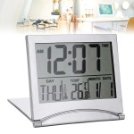 Digital thermometer, clock and calendar, for interior, silver color